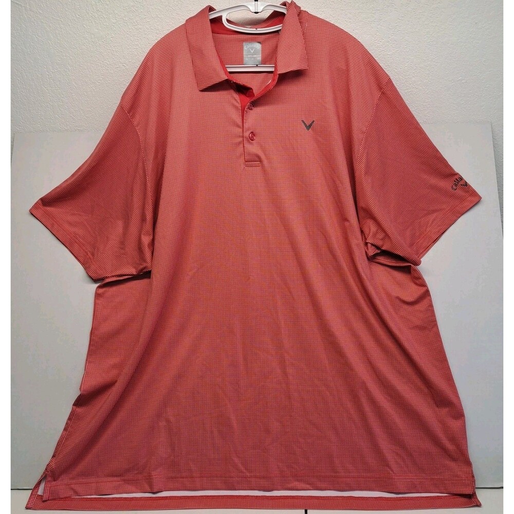 Callaway  Men's 3XL Golf Shirt Red Micro check Polo